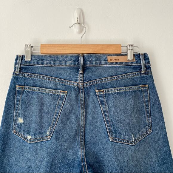 Grlfrnd Helena Crop Button Fly Jeans size 28 Raw Hem - Picture 10 of 12
